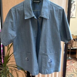 Short denim size large button-down top
